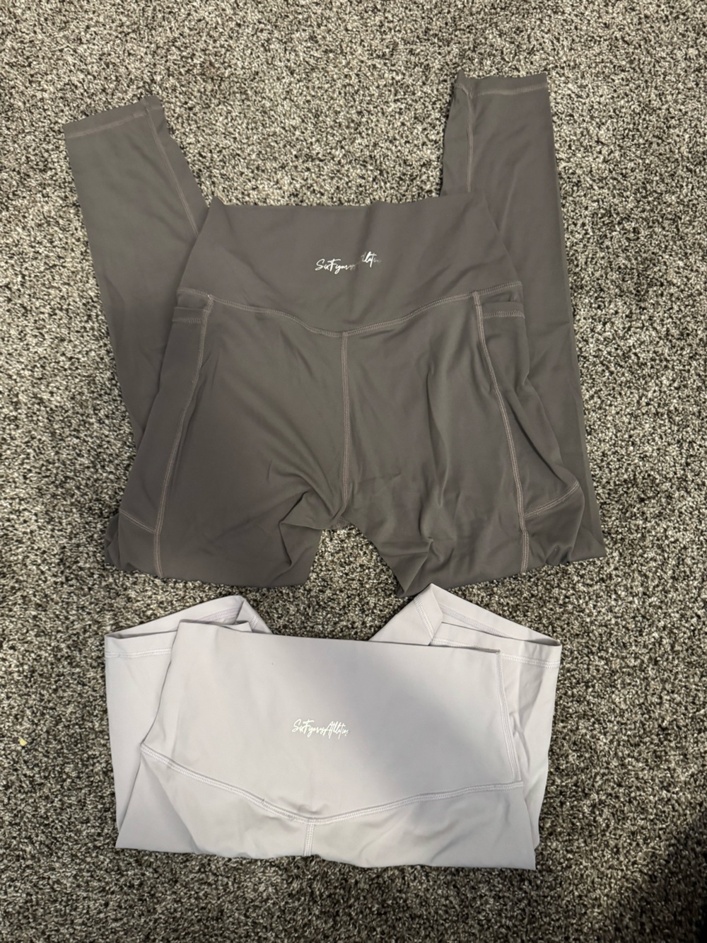 lululemon athletica Two-Tone Seamless Active Top - Light Gray & Dark Gray